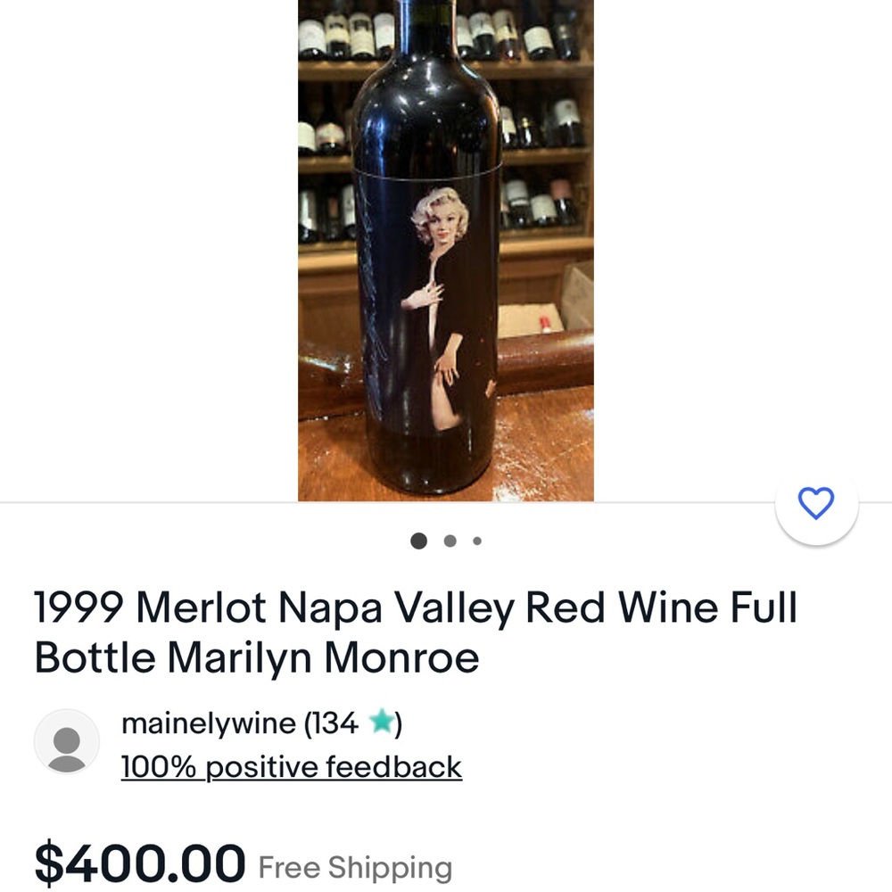 Rare set of Marilyn Merlot 1999 full body wine
